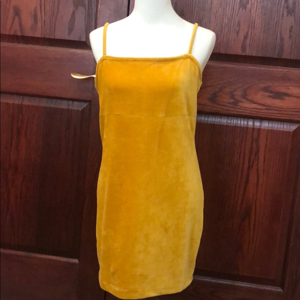 Yellow Velvet Dress